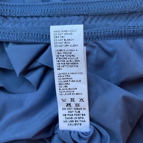 Karla Colletto Mondria Off Shoulder One Piece Swimsuit in Denim Blue - Size 6 - Picture 13 of 16